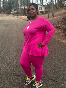 Long Sleeve Pink Matching Set