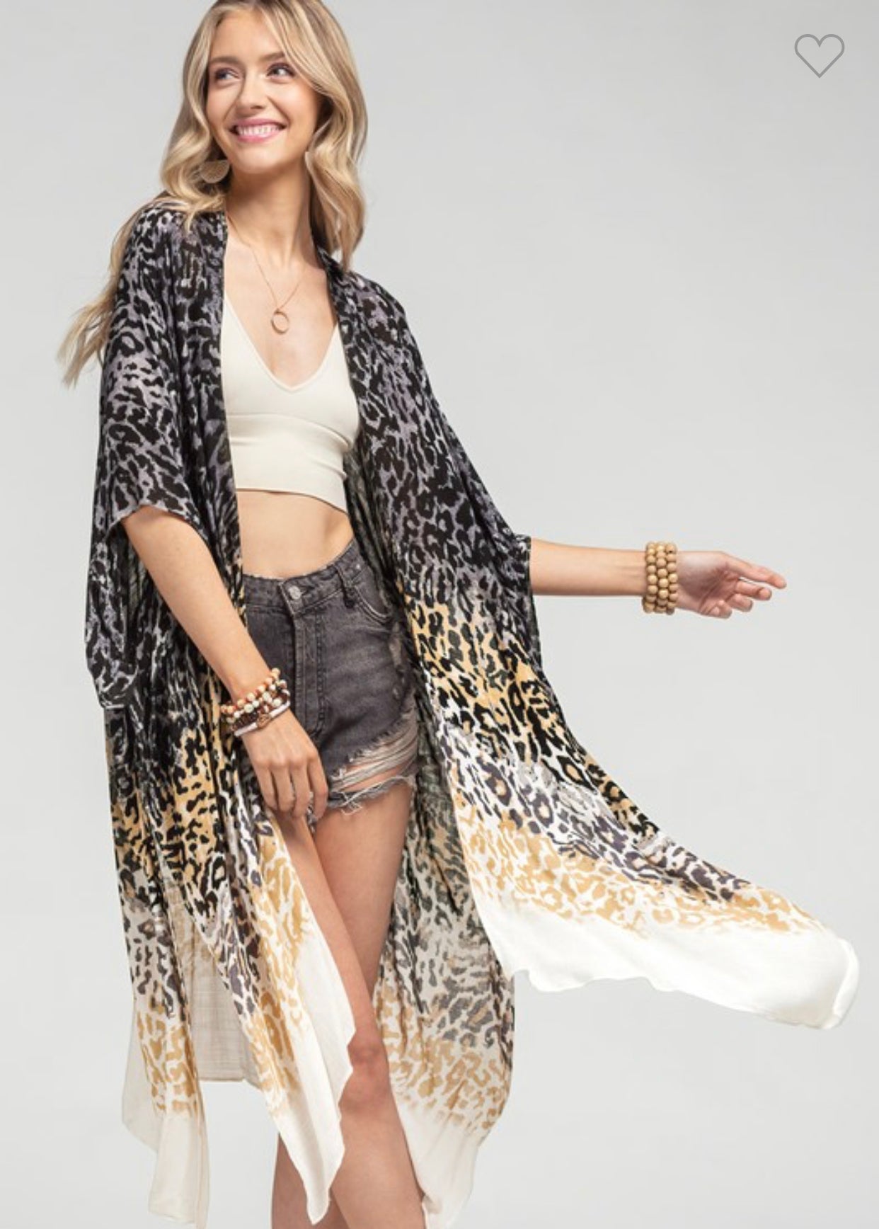 Leopard Ombré kimono