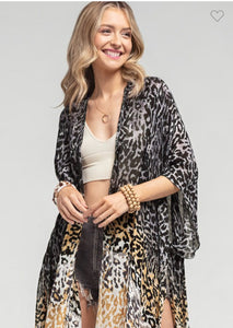 Leopard Ombré kimono