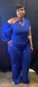 Royal Puff-Sleeve Jumpsuit