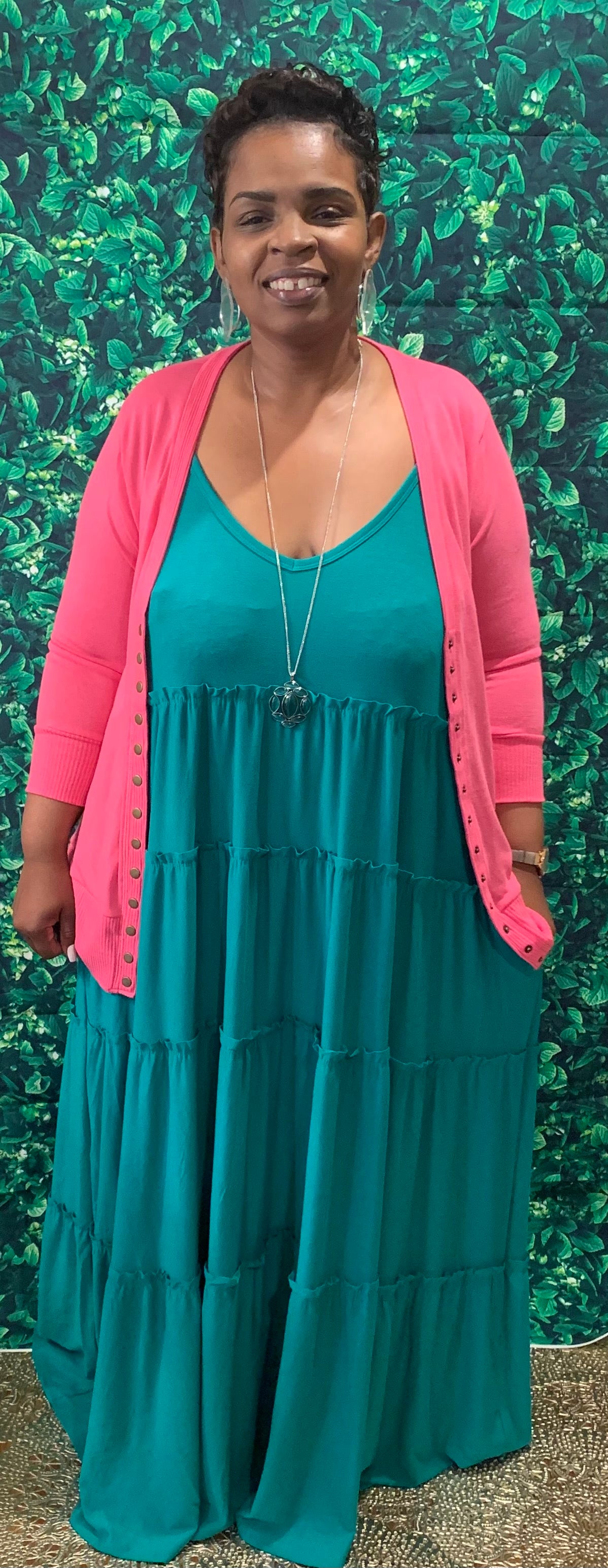 Green With Envy Tiered Dress